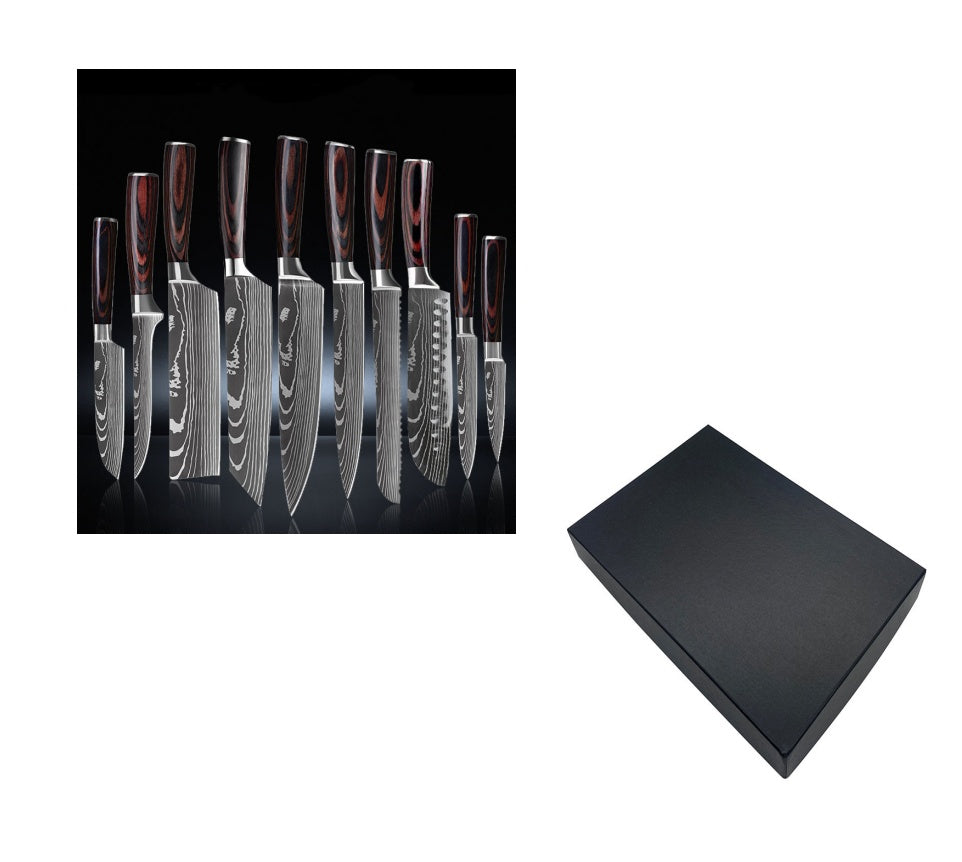 Premium Chef Knife Set – 6, 8, 10-Piece Stainless Steel Kitchen Knives with Ergonomic Resin Handles – Precision Cutting Tools for Cooking Enthusiasts