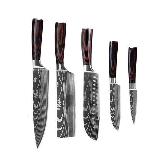 Premium Chef Knife Set – 6, 8, 10-Piece Stainless Steel Kitchen Knives with Ergonomic Resin Handles – Precision Cutting Tools for Cooking Enthusiasts