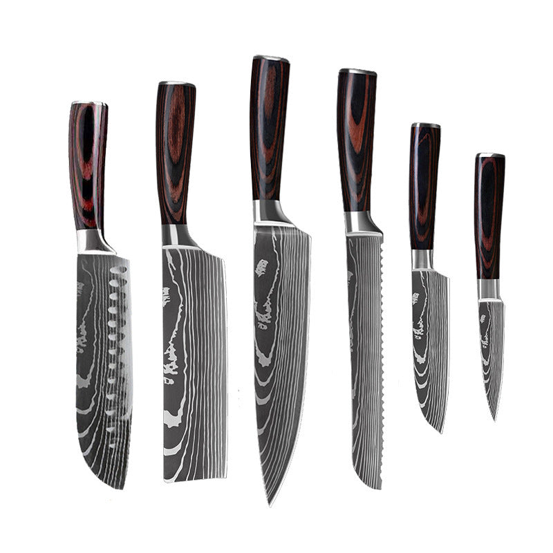 Premium Chef Knife Set – 6, 8, 10-Piece Stainless Steel Kitchen Knives with Ergonomic Resin Handles – Precision Cutting Tools for Cooking Enthusiasts