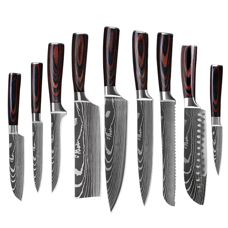 Premium Chef Knife Set – 6, 8, 10-Piece Stainless Steel Kitchen Knives with Ergonomic Resin Handles – Precision Cutting Tools for Cooking Enthusiasts