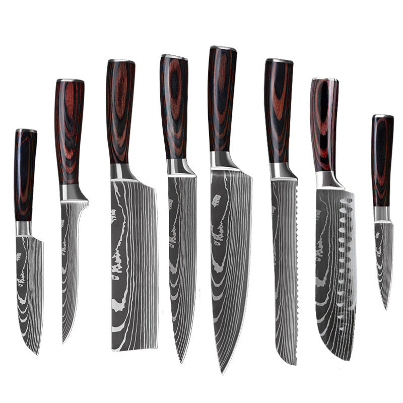 Premium Chef Knife Set – 6, 8, 10-Piece Stainless Steel Kitchen Knives with Ergonomic Resin Handles – Precision Cutting Tools for Cooking Enthusiasts