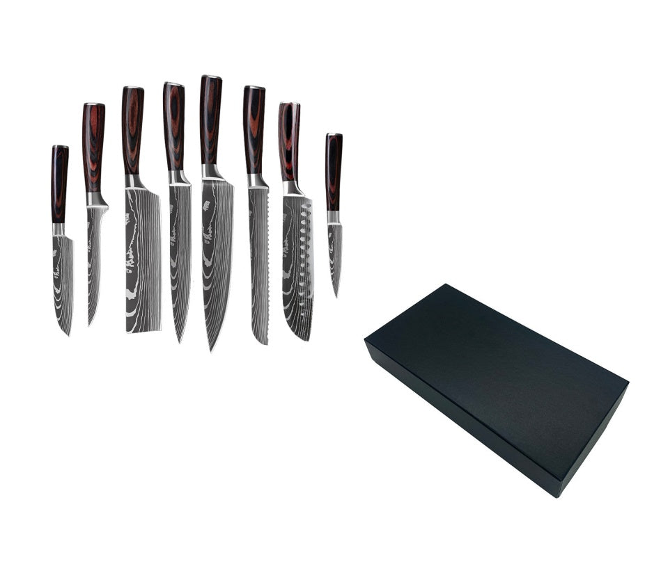 Premium Chef Knife Set – 6, 8, 10-Piece Stainless Steel Kitchen Knives with Ergonomic Resin Handles – Precision Cutting Tools for Cooking Enthusiasts